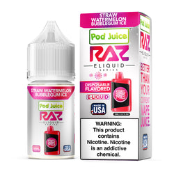 Raz x Pod Straw Watermelon Bubblegum Ice | 30ml